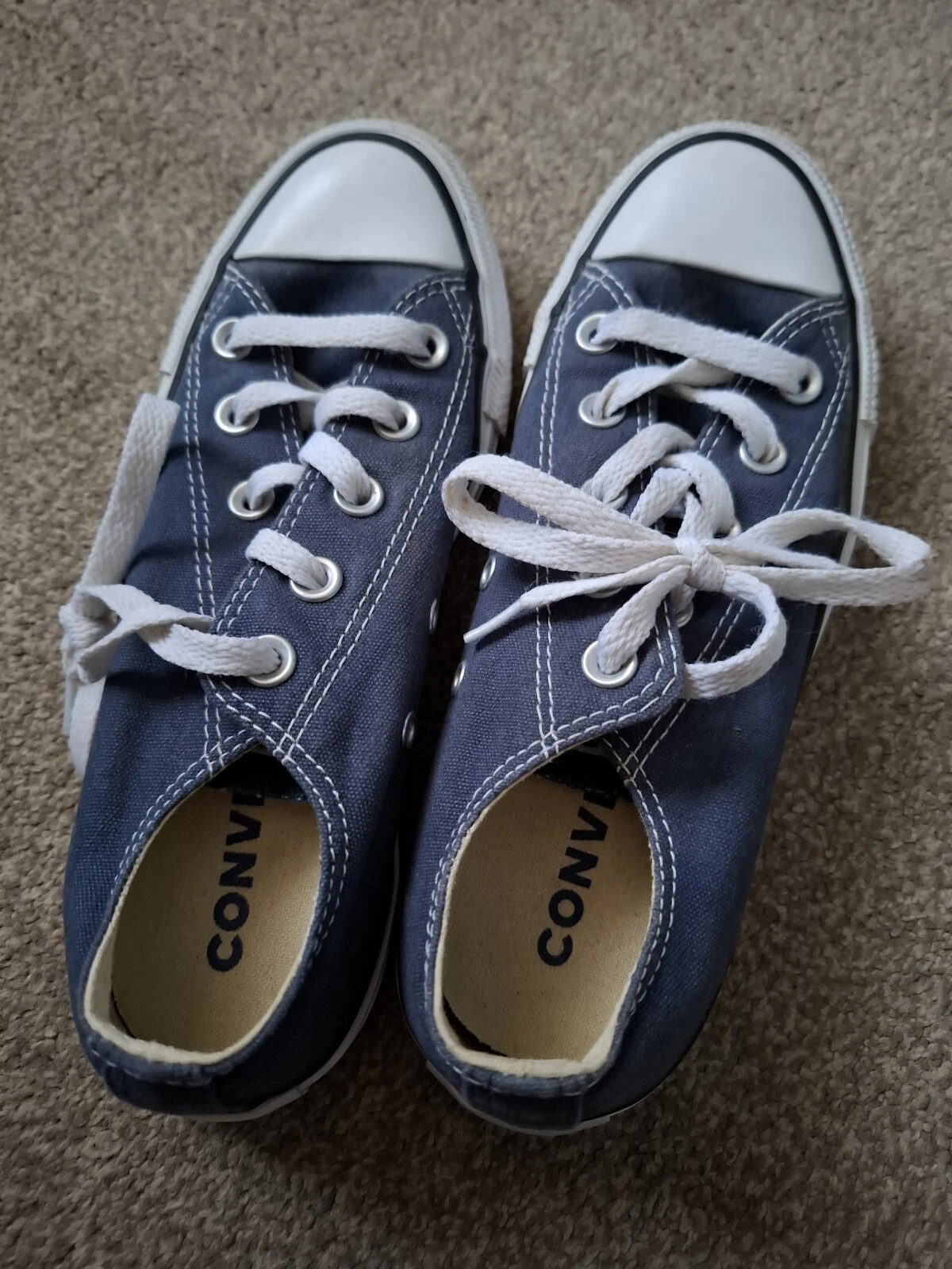 Autentiche scarpe da ginnastica CONVERSE BLU NAVY taglia UK 4 unisex