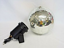 Disco Ball Mirrored Dance Party Light w/ Pinspot Lamp