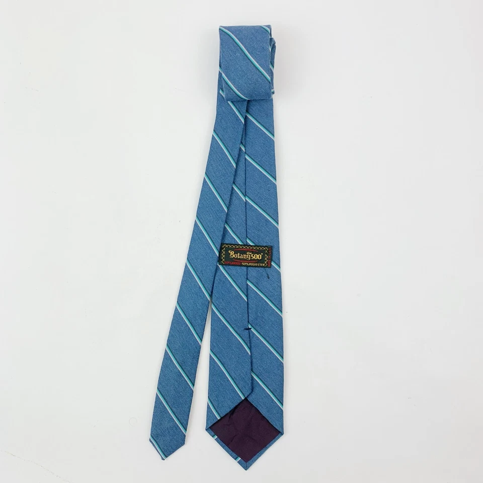 Vintage Botany 500 Men’s Tie 50% Wool & Poly Striped Pattern USA 55 x 3" - Image 4 of 4