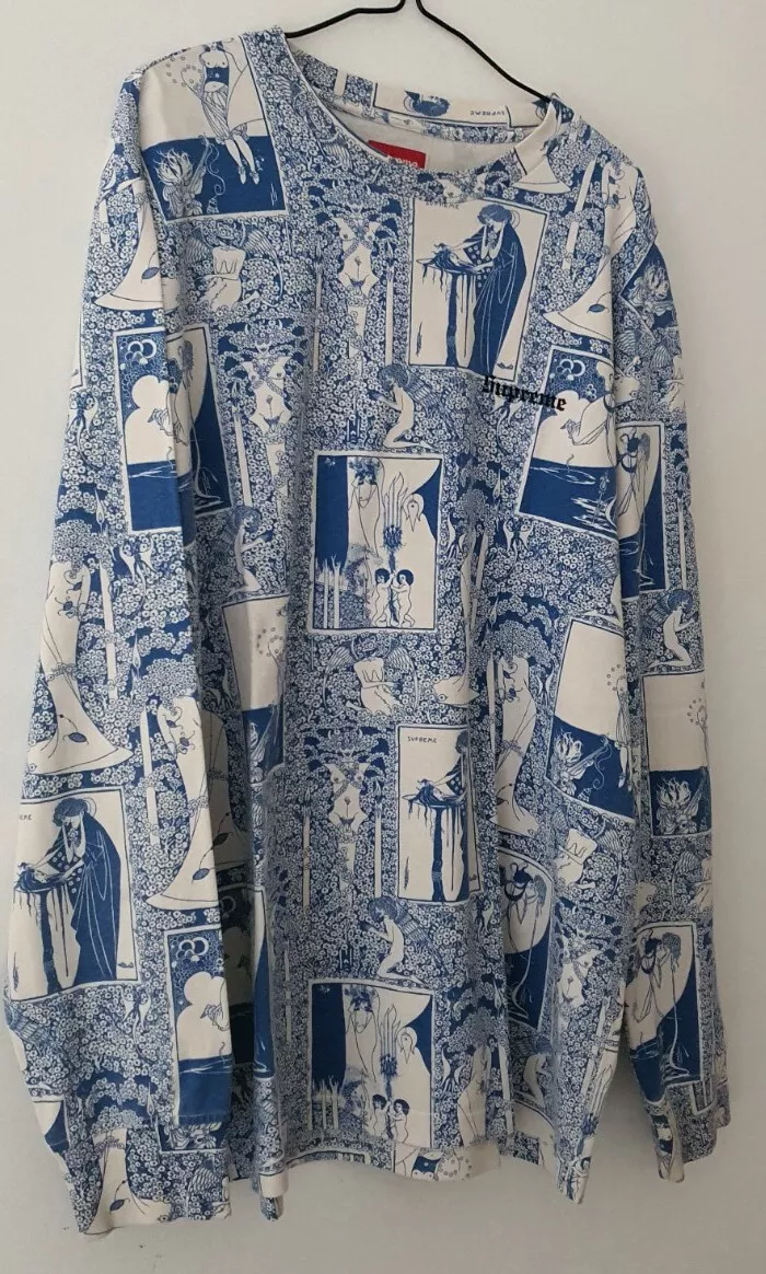 FW18 Supreme Salome l/S top size L large blue long sleeve t shirt top