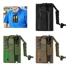 Tactical ID Card Holder Organizer with Neck Lanyard Hook&Loop Patch Badge Holder