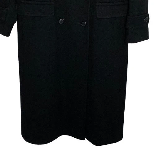Abrigo largo de lana de doble botonadura talla 12P cuello terciopelo negro JG Hook para mujer de colección Foto 4 de 4