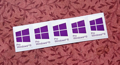 Lot of 5 Windows 10 Pro Purple Vinyl Stickers 16 x 22mm For Desktop or ...
