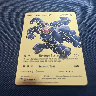 golden machamp pokemon card Machamp VMAX Gold Metal Pokemon Card