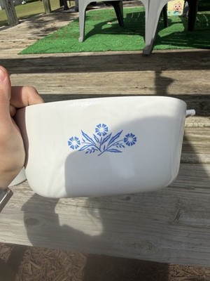 CorningWare Blue Cornflower Glass Casserole Dish 2 1/2 QT P-2 1/2-B Oven-Safe