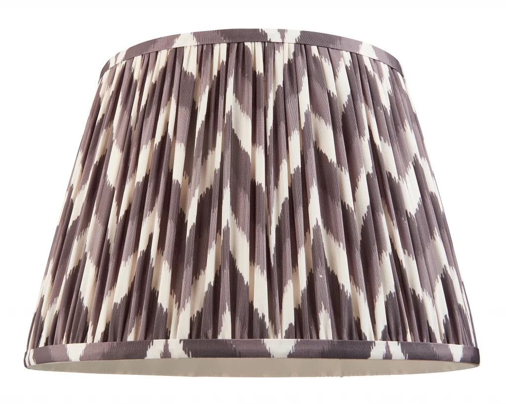 Lampshade Grey 14"" Zigzag Fabric 350mm Endon 111326