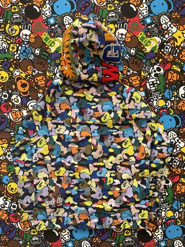 A Bathing Ape Black Multi Camo Snowboarding Shark Jacket - Picture 14 of 17