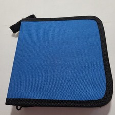 CD/DVD Wallet Storage Holder Travel Carrying Soft Case Zip 24 Slots Blue