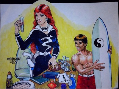 James Wright Comic Book Art Studio Collection Dragon Lady Science Surfer Panel