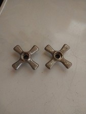 2 Vintage Chrome Bathroom Faucet Handles Sink Shower