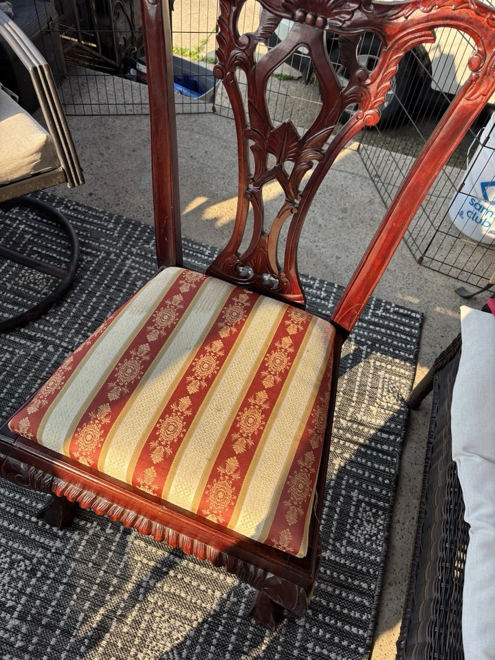 GEORGIAN FURNISHINGS Solid Mahogany Chippendale Dining Chair, 39" T, 24" Widest - Image 2 of 4