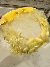 Vintage 1950's Hat Fascinator Spring Floral Soft Yellow Millinery Flowers