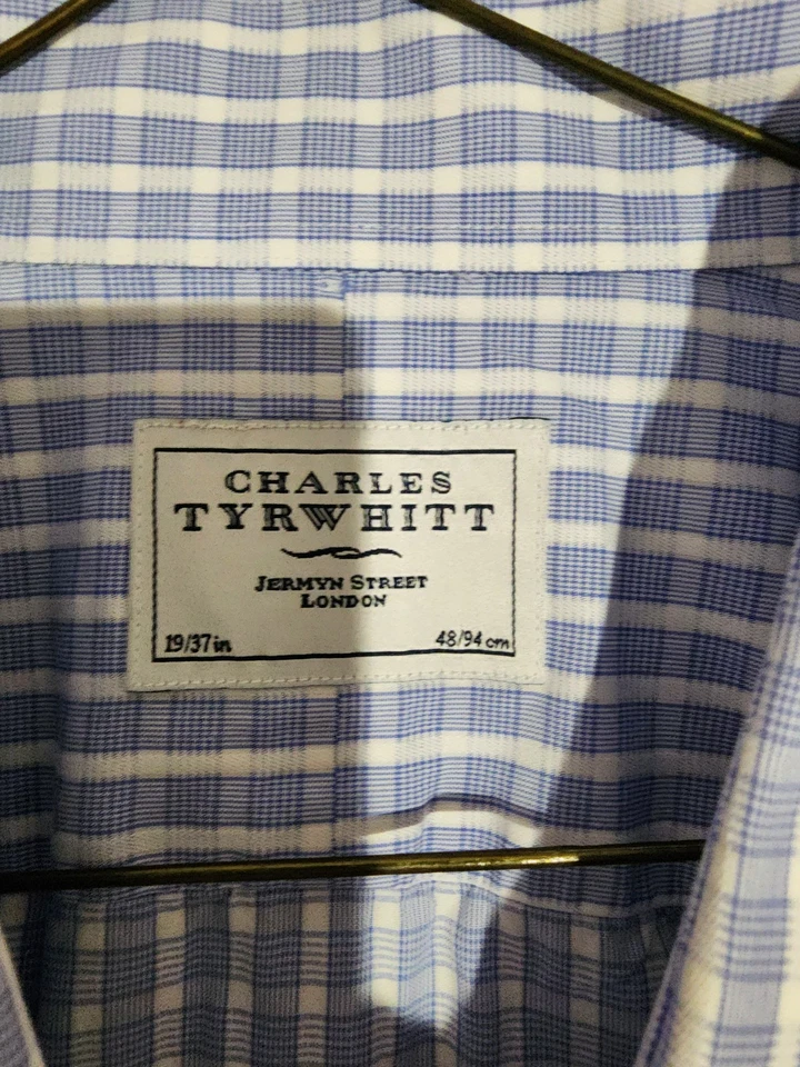 Camisa manga puño francés a cuadros Charles Tyrwhitt Jermyn Street London para hombre 17/37 Foto 3 de 4