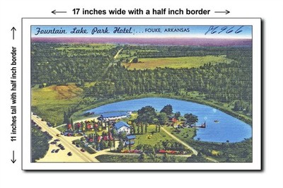 Arkansas 1940s - Fountain Lake Park Hotel, Fouke, Arkansas - 11x17 Poster