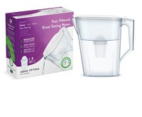 Water Filter Jug with 1 water Filter Cartridge classic for Aqua Optima White