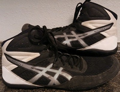 ASICS Matflex 6 Wrestling Shoes Men s 9.5 Black White Silver Boxing 1081A021