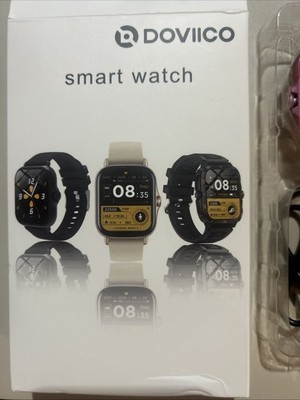 Doviico Smart Watch V13 Pink Touchscreen Fitness Tracker Make/Receive Calls NEW