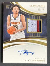 Trey Alexander 2024-25 Panini Immaculate Collection Rookie Patch Auto RC /99