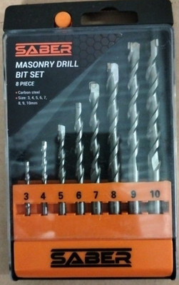Säbel 8-teiliges Kohlenstoffstahl Steinbohrer-Set Größe (3,4,5,6,7,8,9 10 mm)