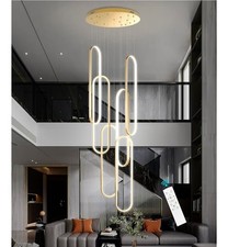 Modern Gold Chandelier For High Ceiling Or Staircase. Adjustable 2700k-6000k Modern Gold Chandelier For High Ceiling Or Staircase. Adjustable 2700k-6000k