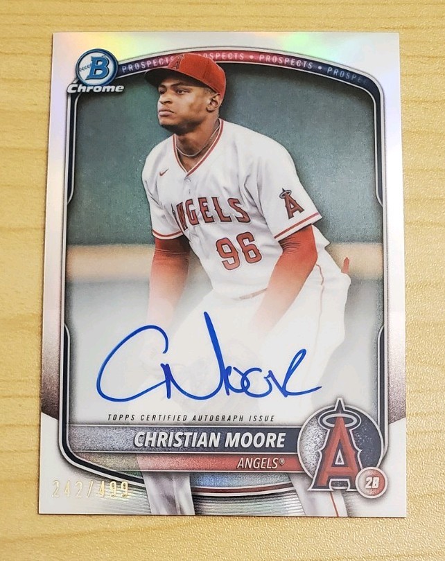 2025 Bowman - Chrome Prospect Autographs Christian Moore #CPA-CMO Refractor /499