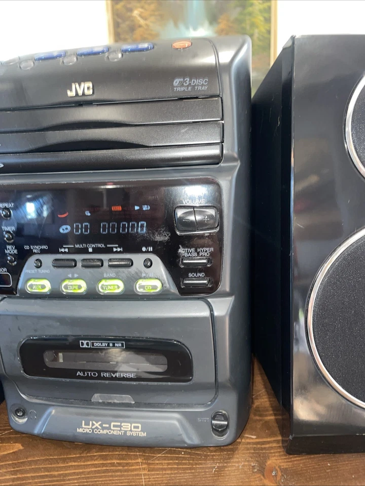 JVC UX-C30 Micro Component Stereo System Cd Player Cassette Tape Player Tested - image 4 of 4