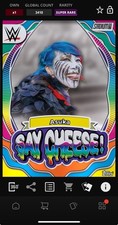 DIGITAL TOPPS WWE SLAM Asuka STADIUM CLUB 25 SR CHROME SAY CHEESE *Read