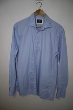MJB CUBAN Size M white Blue White Stripe Long Sleeve Collared Shirt formal