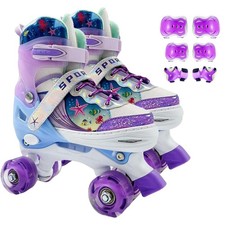 Adjustable Roller Skates for Boys Girls Ages 3-12, All 8 Wheels of Roller Ska...