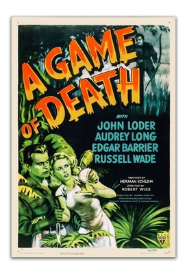 A Game of Death Poster   1945 Vintage Jungle Thriller, Rifle & Bow Survival Art