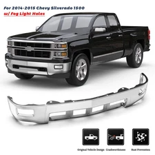 Chrome Front Steel Bumper Assembly For 2014-2015 Chevy Silverado 1500 w/Fog Hole