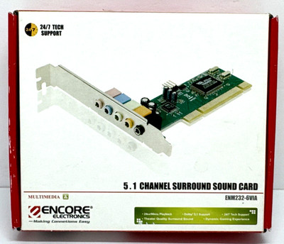 ENCORE ENM232-VIA 5.1 Channels 24-bit 96KHz PCI Interface Surround Sound Card
