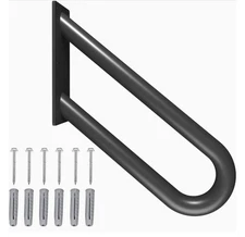 16 Inch U-shaped Handrail Railing 1-2 Steps Wall Mount Step Hand Rail Grab Bar