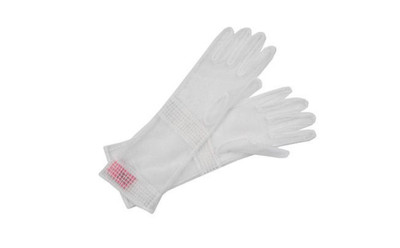 Betsey Johnson Chiffon Elastic White Womens Glove Sz S/M 10865