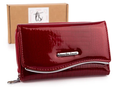 Jennifer Jones Damen Geldbörse Portemonnaie Geldbeutel Damenbörse Echt Leder Rot