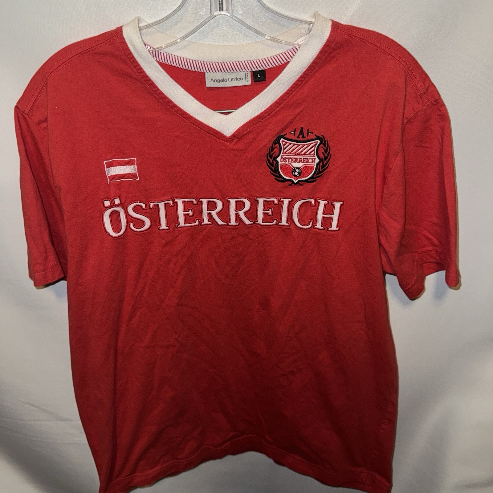 Osterreich Austrian National Football Jersey Size L Angelo Litrico Vintage