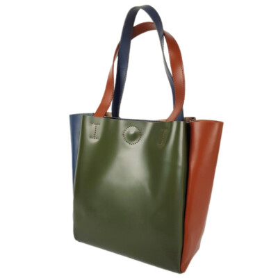 Handmade Womens GENUINE Leather Shopper Multicolor Shoulder Bag Tote  Handbag