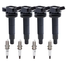 4 spark plugs & Ignition coil packs UF333 for 2002-2011 Toyota Camry 2.4L