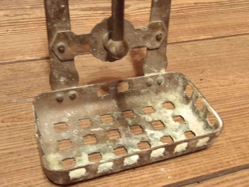 Carrito de baño de ducha de latón macizo vintage soporte de jabón montaje en pared Foto 3 de 4