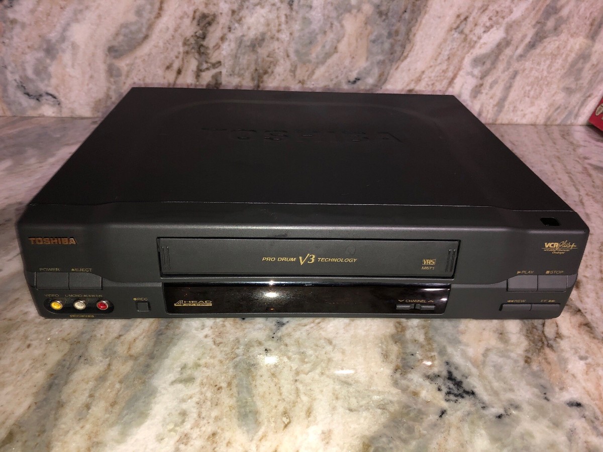 TOSHIBA 4-HEAD VHS VCR MODEL M-671-TESTED-RARE VINTAGE COLLECTIBLE