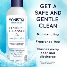 Lot Of 3 Monistat Maintain Feminine Cleanser Ph balanced Cleanses away odor