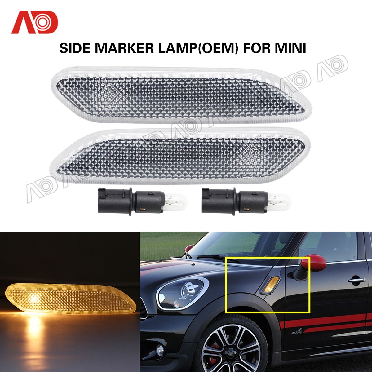 For Mini Cooper Countryman 2012-2017 R60 R61 Fender Side Marker