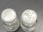 Hazel-Atlas Salt & Pepper Shakers 30s Vintage Molded Glass Zanesville OH Marked — photo 2