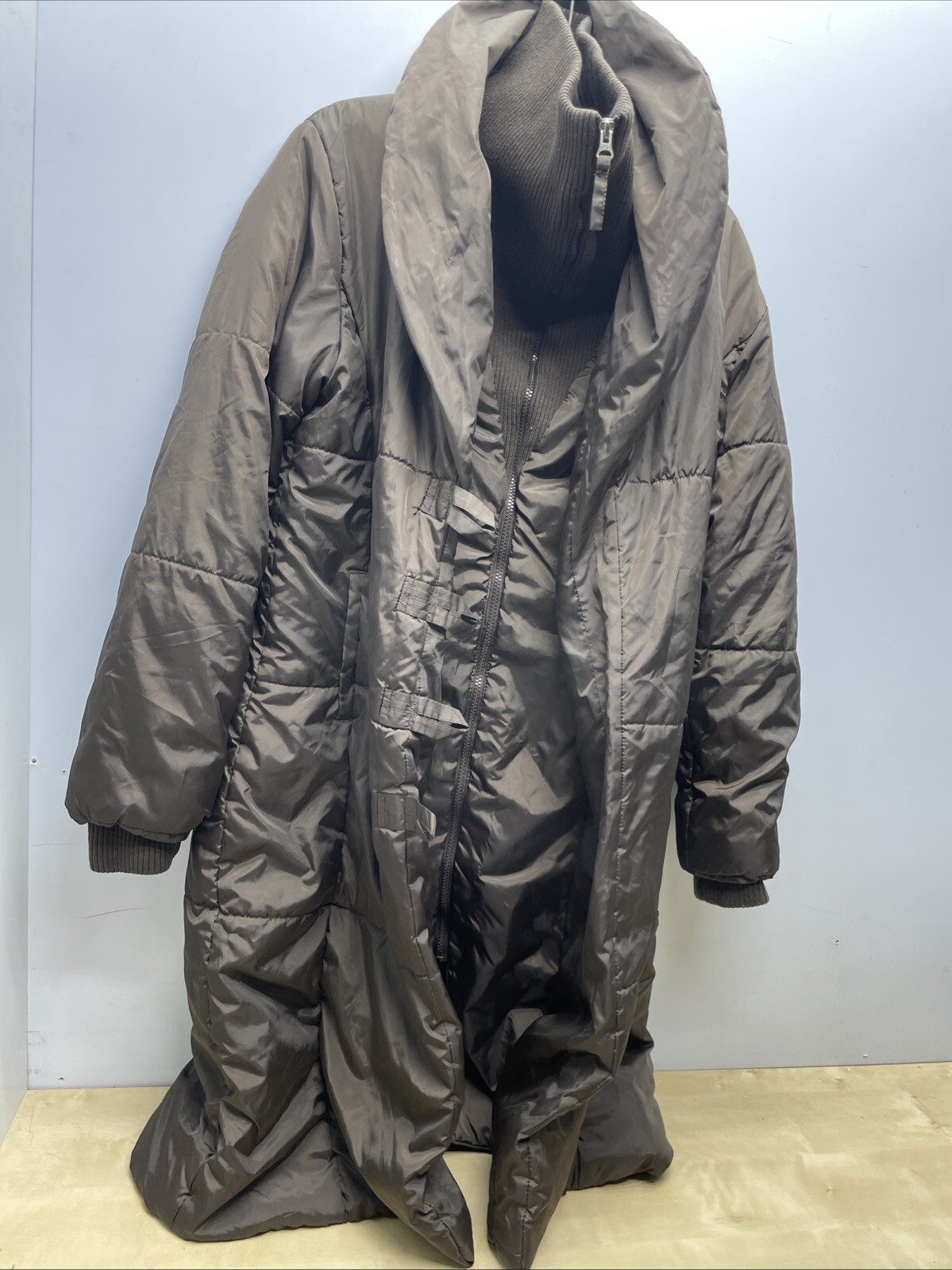 Woman's Zara Basic Jacket Puffer Turtle Neck Brow… - image 2