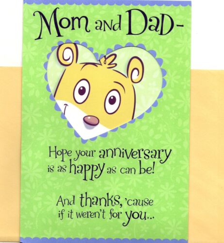 Funny Happy Anniversary Parents Thanks For Making Me Hallmark Greeting Card  | eBay