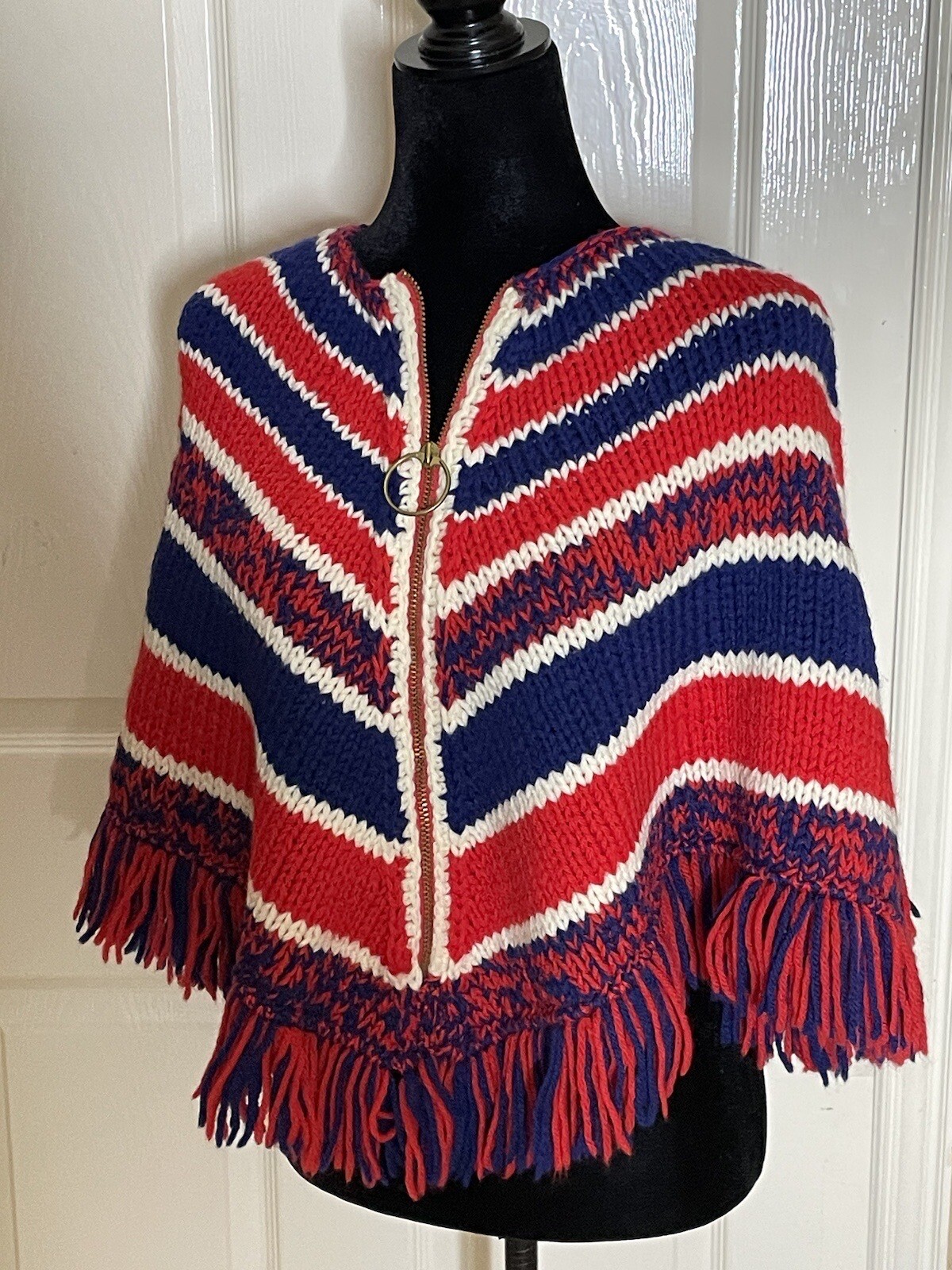 Handknitted Patchwork Wool Colorful Festival Boho… - image 1