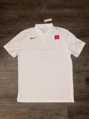 Nike Pro Team Issued Bahrain Olympics Basketball Polo CT0743-100 Men Sz Medium