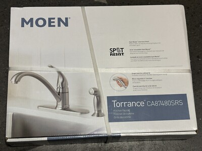 Moen Torrance CA87480SRS Single-Handle Low-Arc Kitchen Faucet w/Sprayer