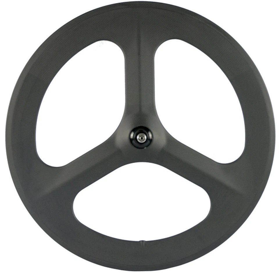 700C 70mm Front Tri Spoke Rear Disc Track Carbon Wheelset Fixed Gear Wheels Matt - Bild 3 von 4