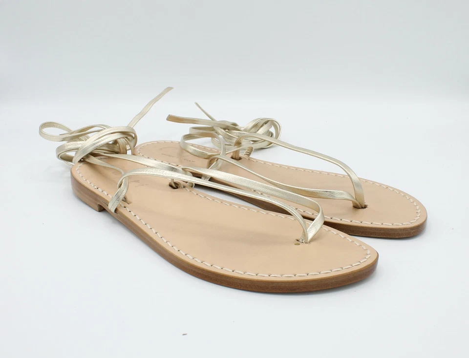 Sandali Artigianali da donna alla schiava bassi infradito in cuoio fatti a mani - Immagine 3 di 4